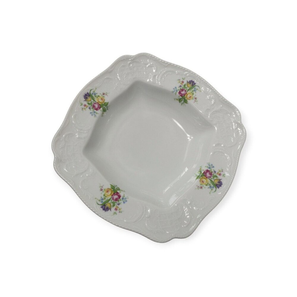 Vintage Rosenthal Continental Sanssouci floral pattern square serving bowl Rose